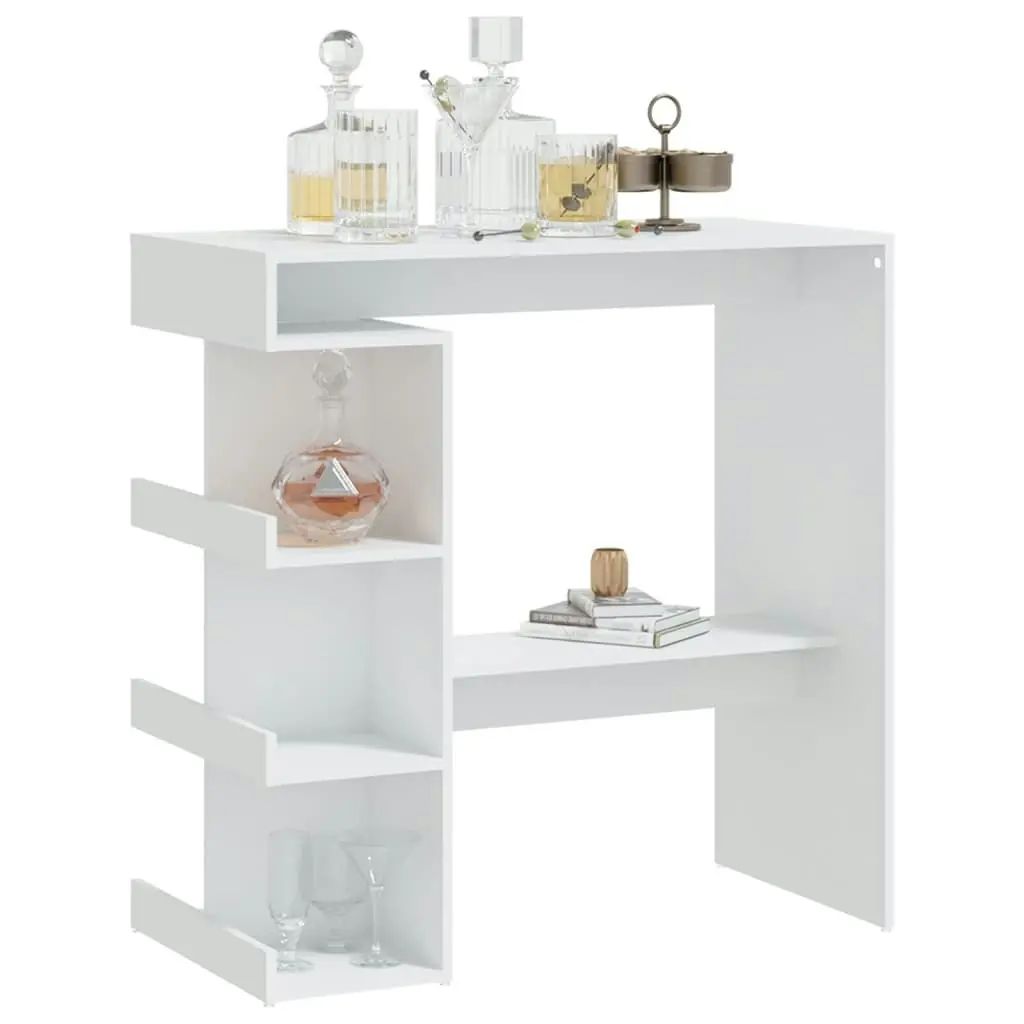 Bar Table with Storage Rack White 100x50x101.5 cm Engineered Wood 809449