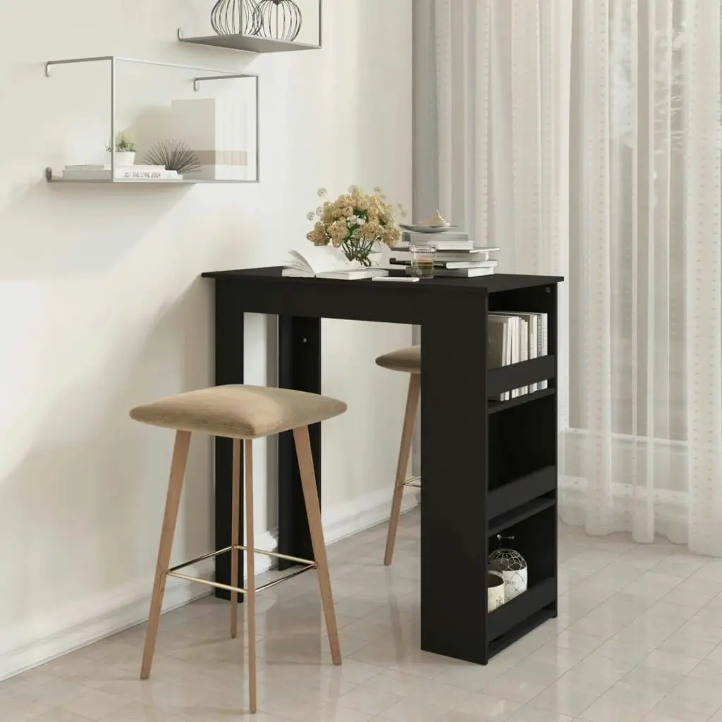 Bar Table with Storage Rack Black 102x50x103.5 cm Engineered Wood 809468