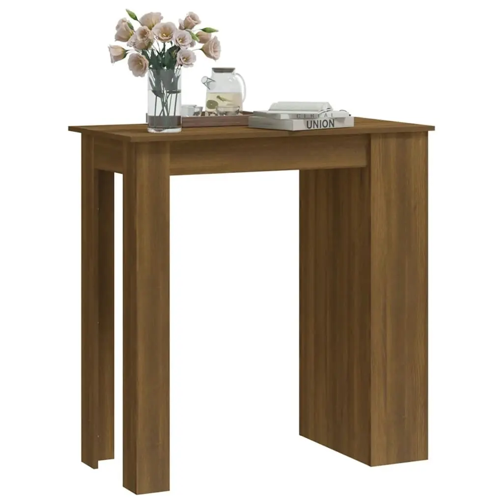 Bar Table with Storage Rack Brown Oak 102x50x103.5 cm Engineered Wood 812968