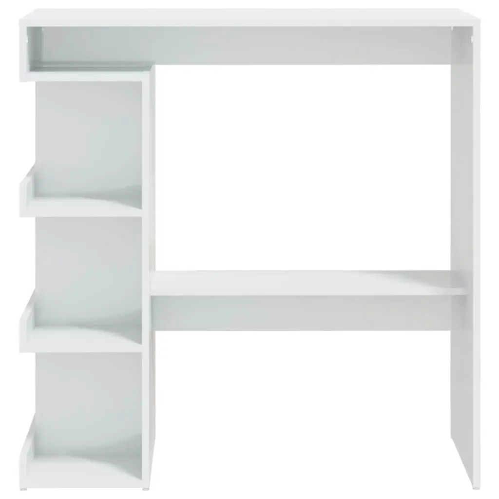 Bar Table with Storage Rack High Gloss White 100x50x101.5 cm 809455