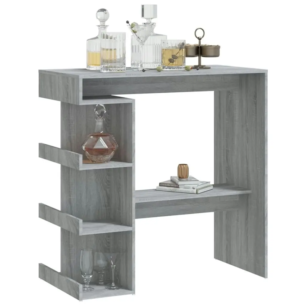 Bar Table with Storage Rack Grey Sonoma 100x50x101.5 cm 812961