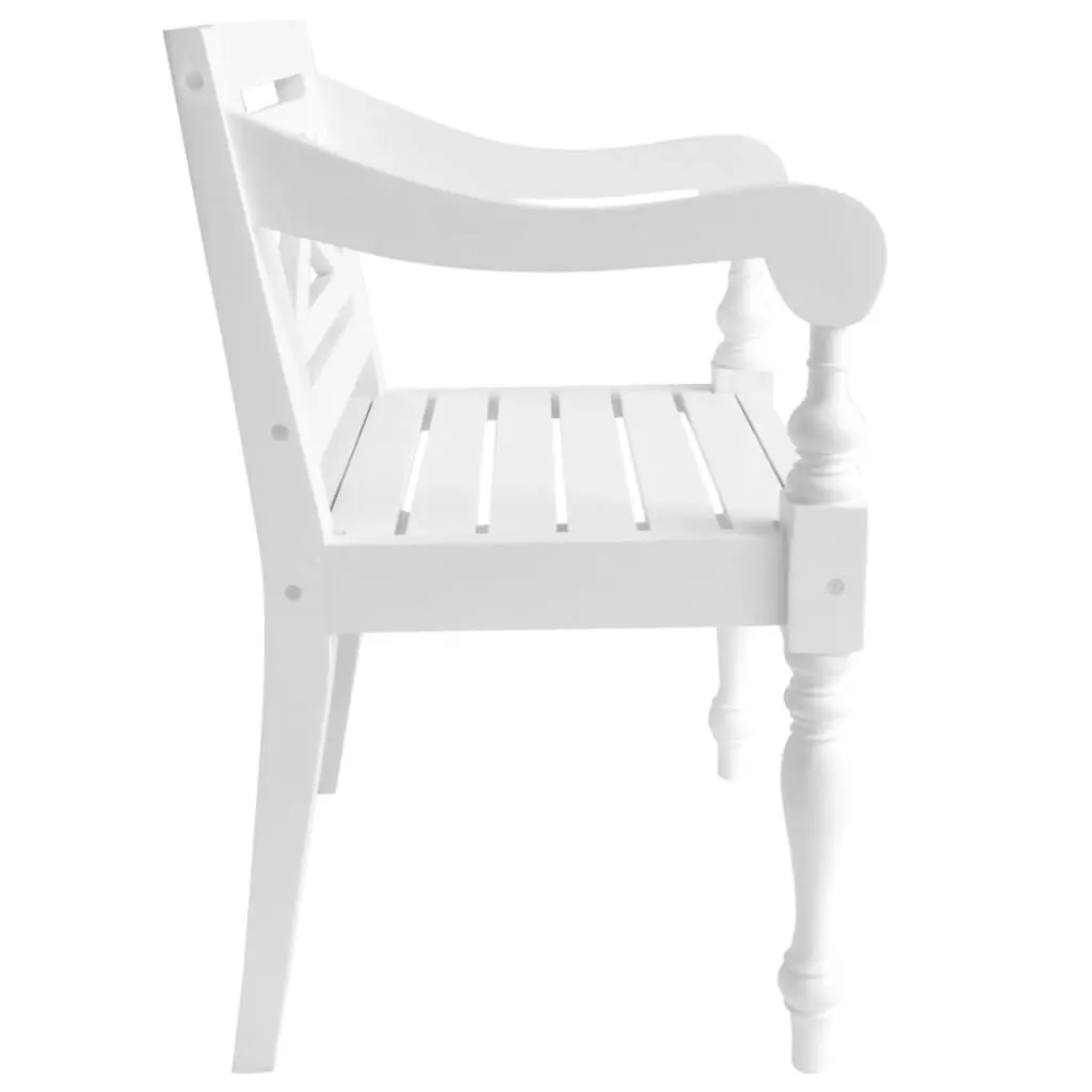 Batavia Chairs 2 pcs White Solid Mahogany Wood 246963