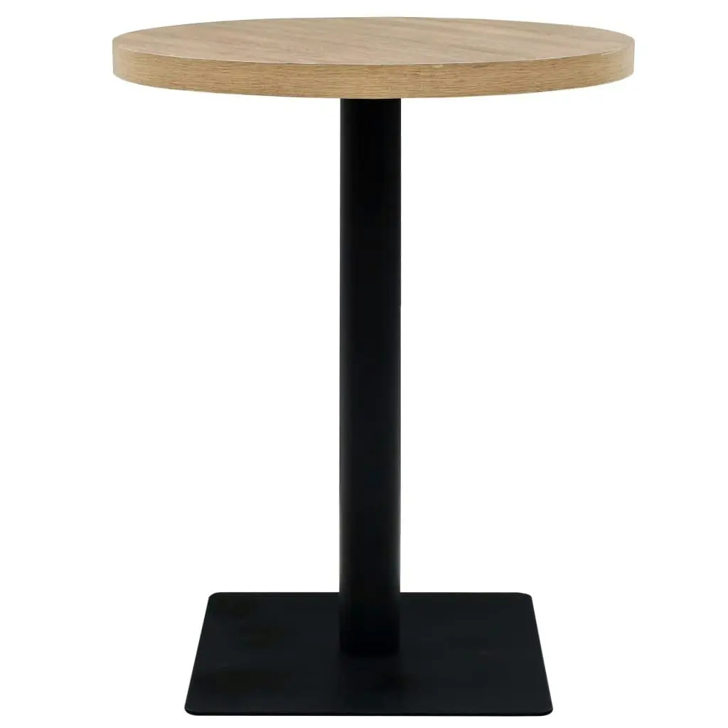 Bistro Table MDF and Steel Round 60x75 cm Oak Colour 245612