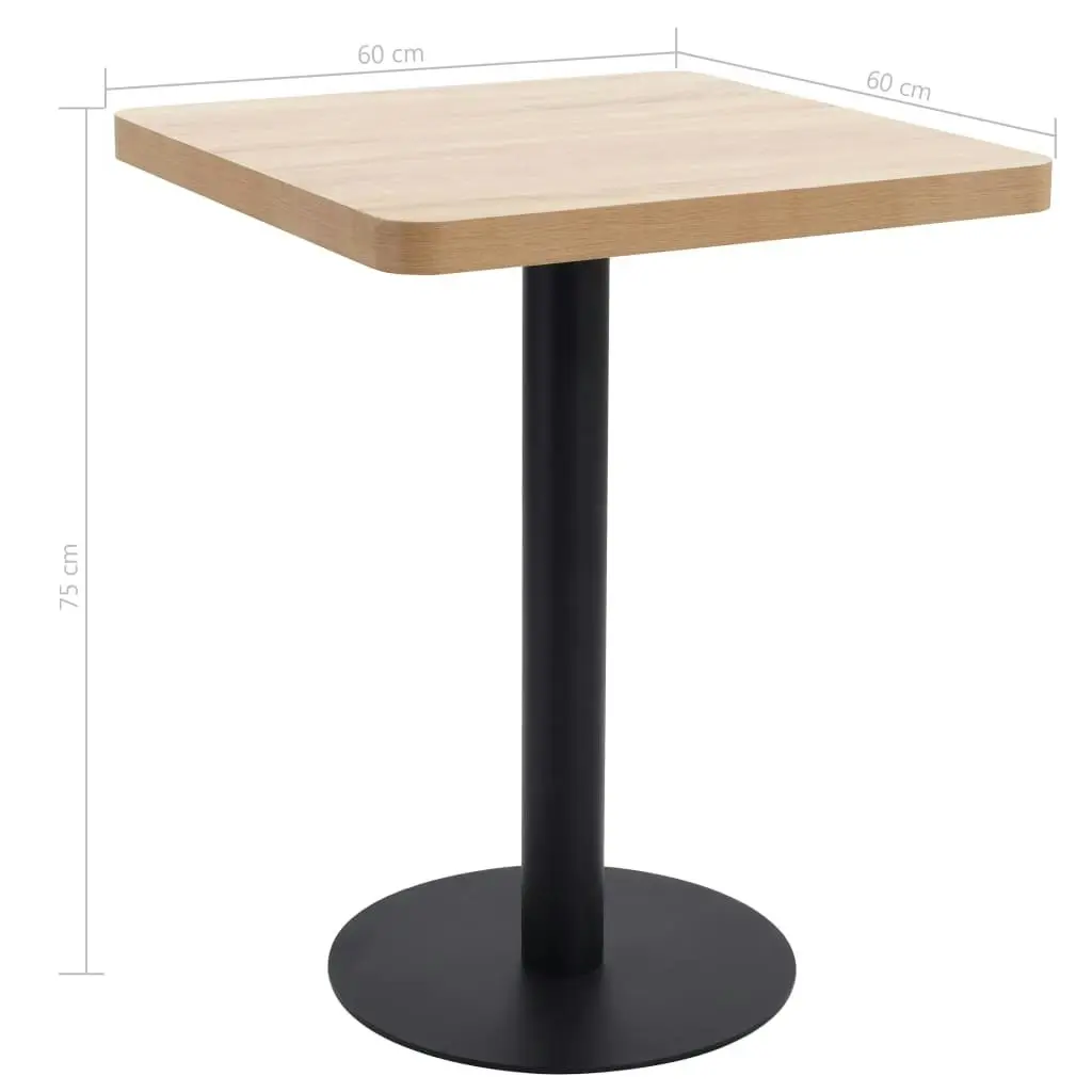 Bistro Table Light Brown 60x60 cm MDF 286430