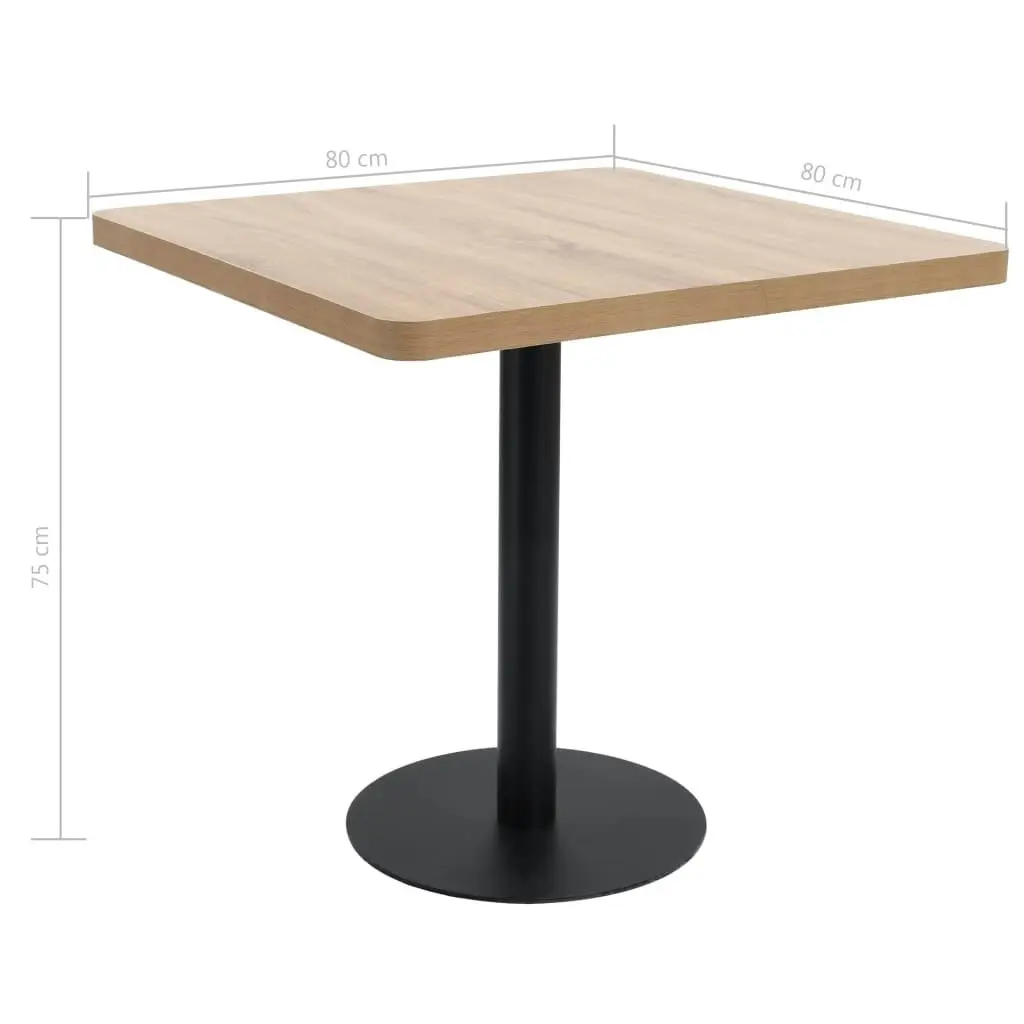 Bistro Table Light Brown 80x80 cm MDF 321921