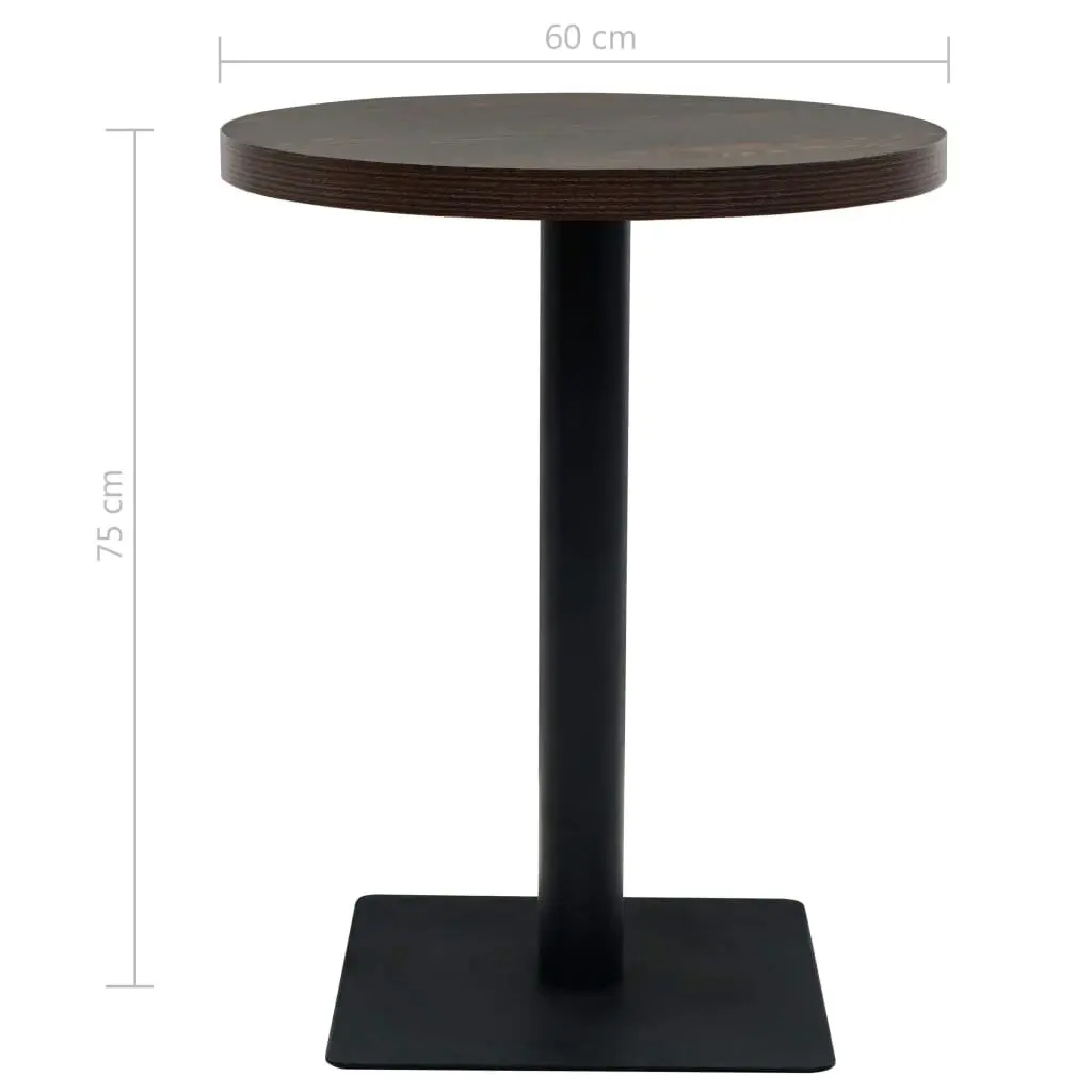 Bistro Table MDF and Steel Round 60x75 cm Dark Ash 245609