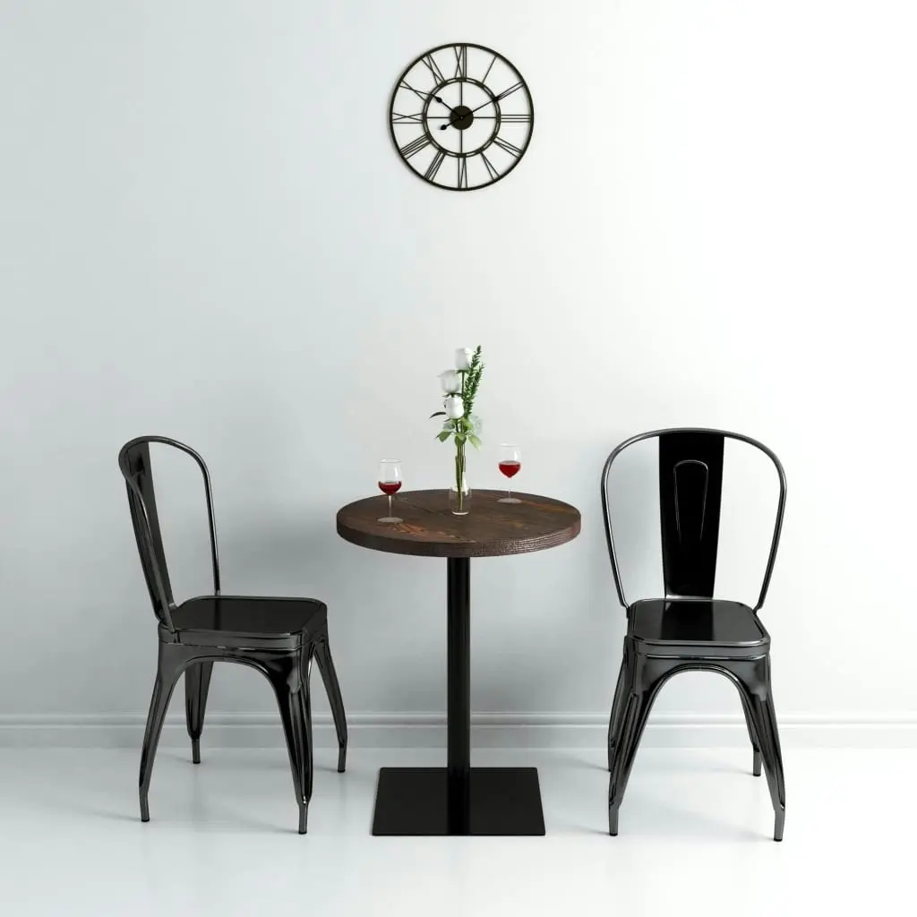 Bistro Table MDF and Steel Round 60x75 cm Dark Ash 245609