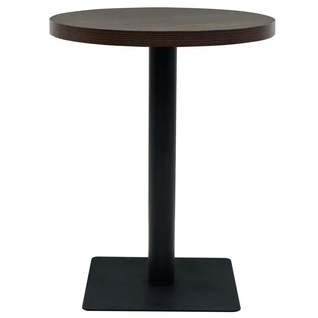 Bistro Table MDF and Steel Round 60x75 cm Dark Ash 245609