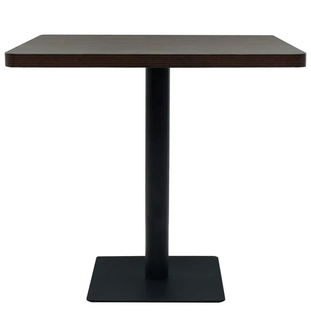 Bistro Table MDF and Steel Square 80x80x75 cm Dark Ash 245611