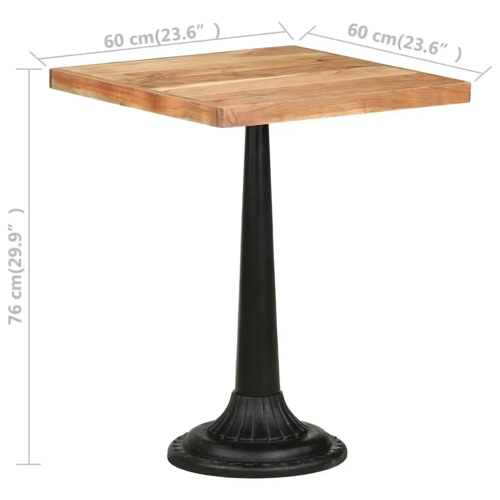 Bistro Table 60x60x76 cm Solid Acacia Wood 321091