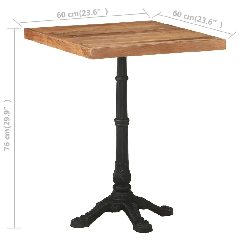 Bistro Table 60x60x76 cm Solid Acacia Wood 321085