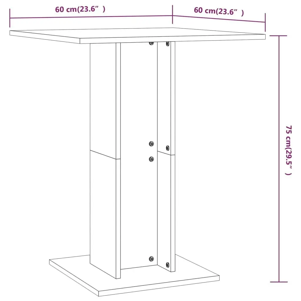 Bistro Table Sonoma Oak 60x60x75 cm Engineered Wood 802105