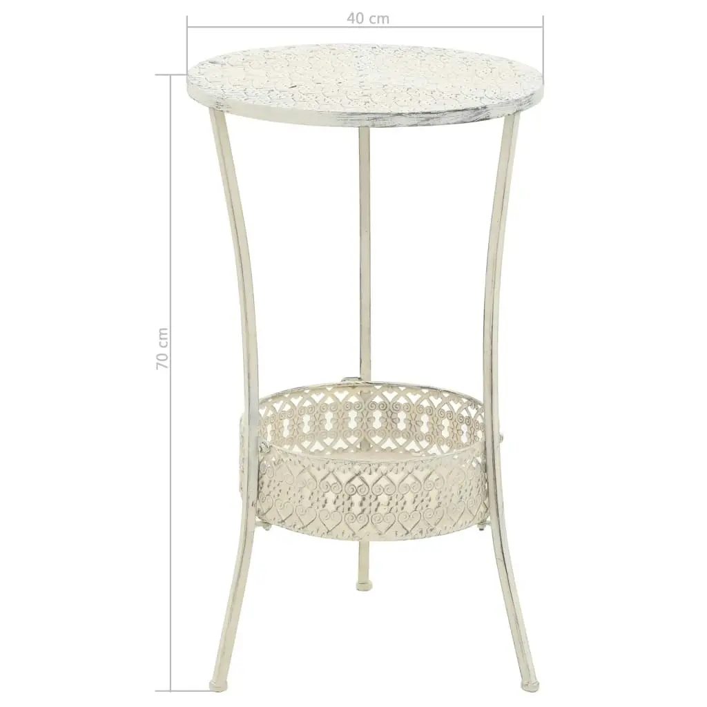 Bistro Table Vintage Style Round Metal 40x70 cm White 245938