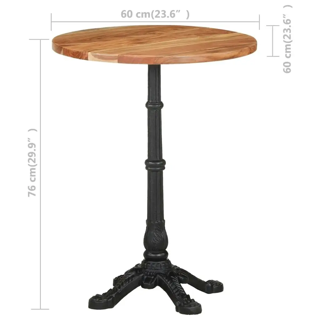 Bistro Table Ø60x76 cm Solid Acacia Wood 321088