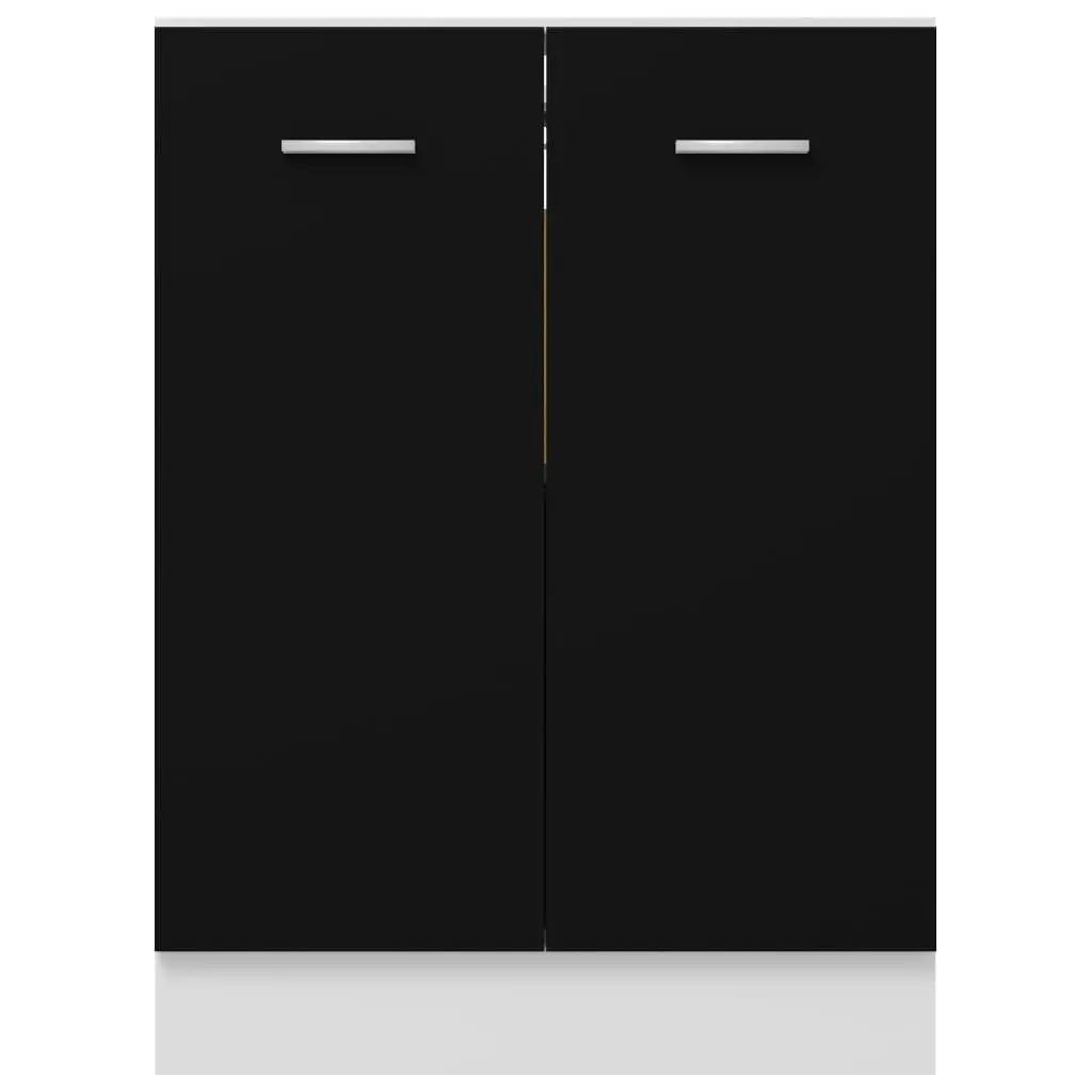 Bottom Cabinet Black 60x46x81.5 cm Engineered Wood 801189