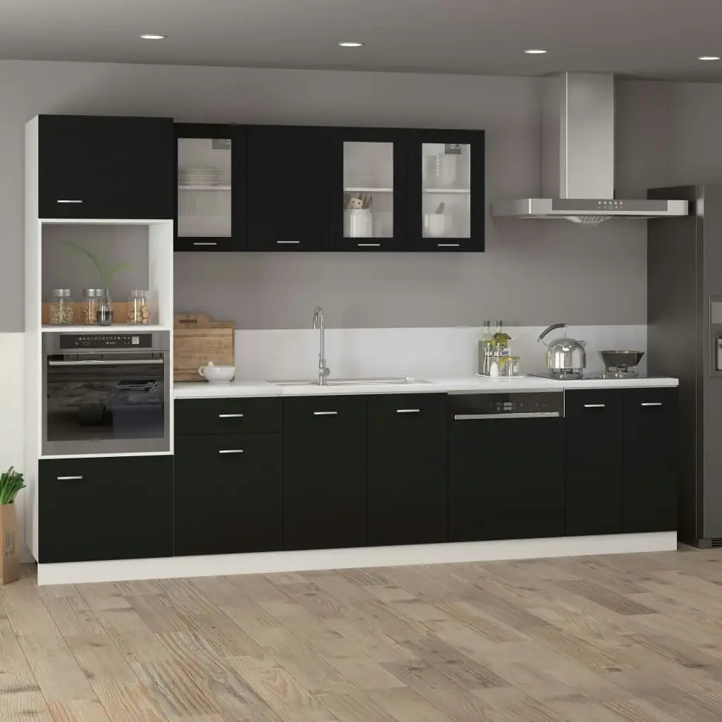 Bottom Cabinet Black 60x46x81.5 cm Engineered Wood 801189