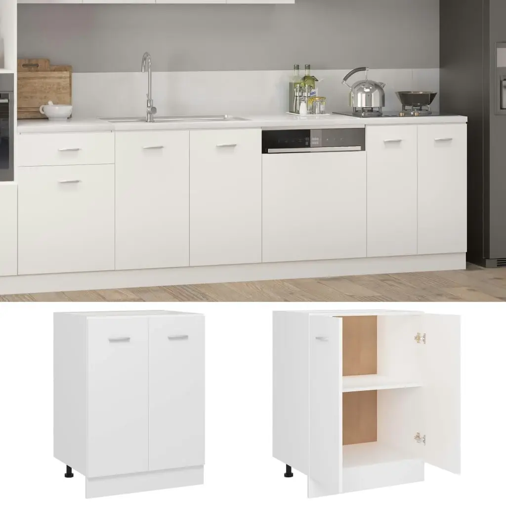 Bottom Cabinet White 60x46x81.5 cm Engineered Wood 801188