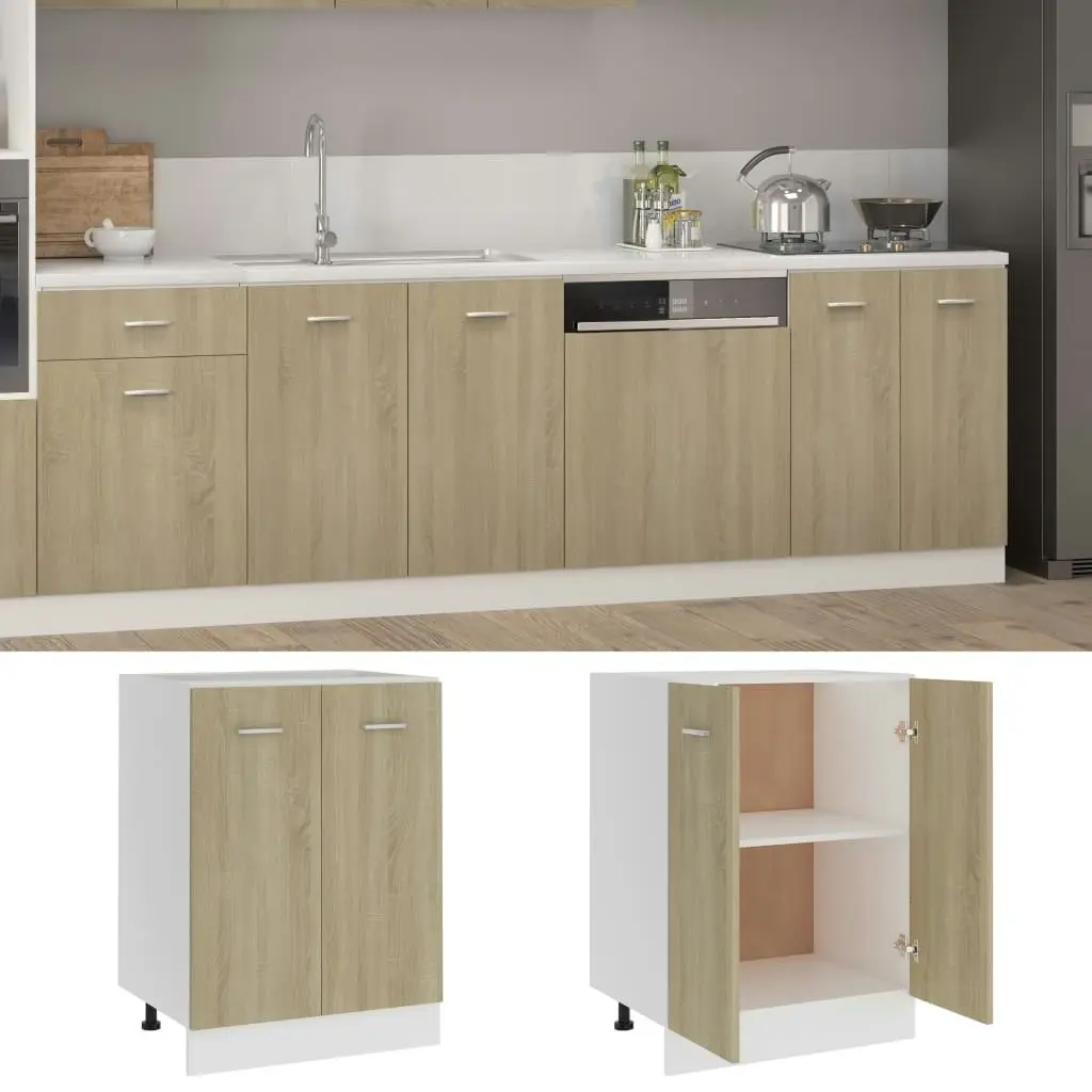 Bottom Cabinet Sonoma Oak 60x46x81.5 cm Engineered Wood 801191