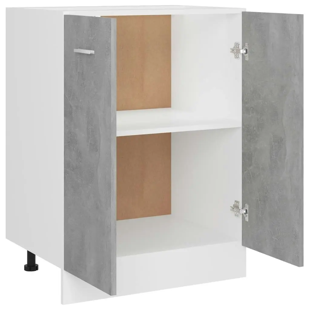 Bottom Cabinet Concrete Grey 60x46x81.5 cm Engineered Wood 801192