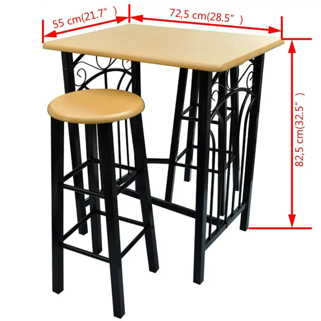 Breakfast/Dinner Table Dining Set MDF with Black 240095