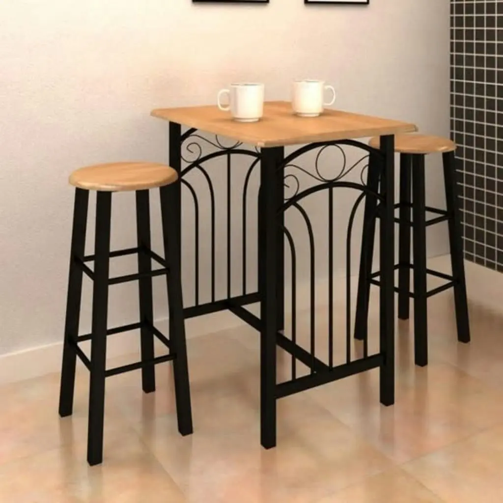 Breakfast/Dinner Table Dining Set MDF with Black 240095