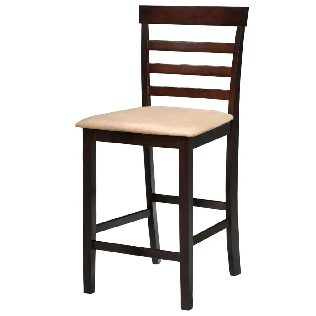 Brown Wooden Bar Table and 4 Bar Chairs Set 271833