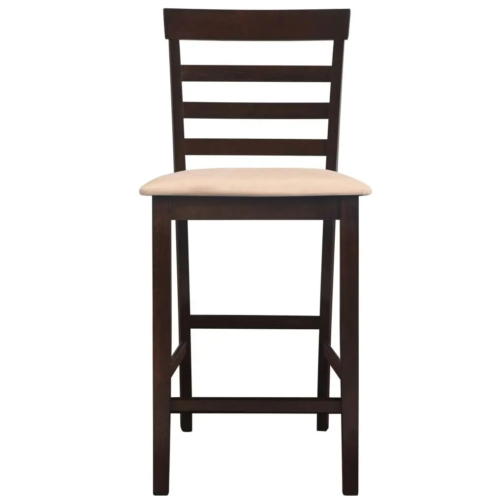 Brown Wooden Bar Table and 4 Bar Chairs Set 271833