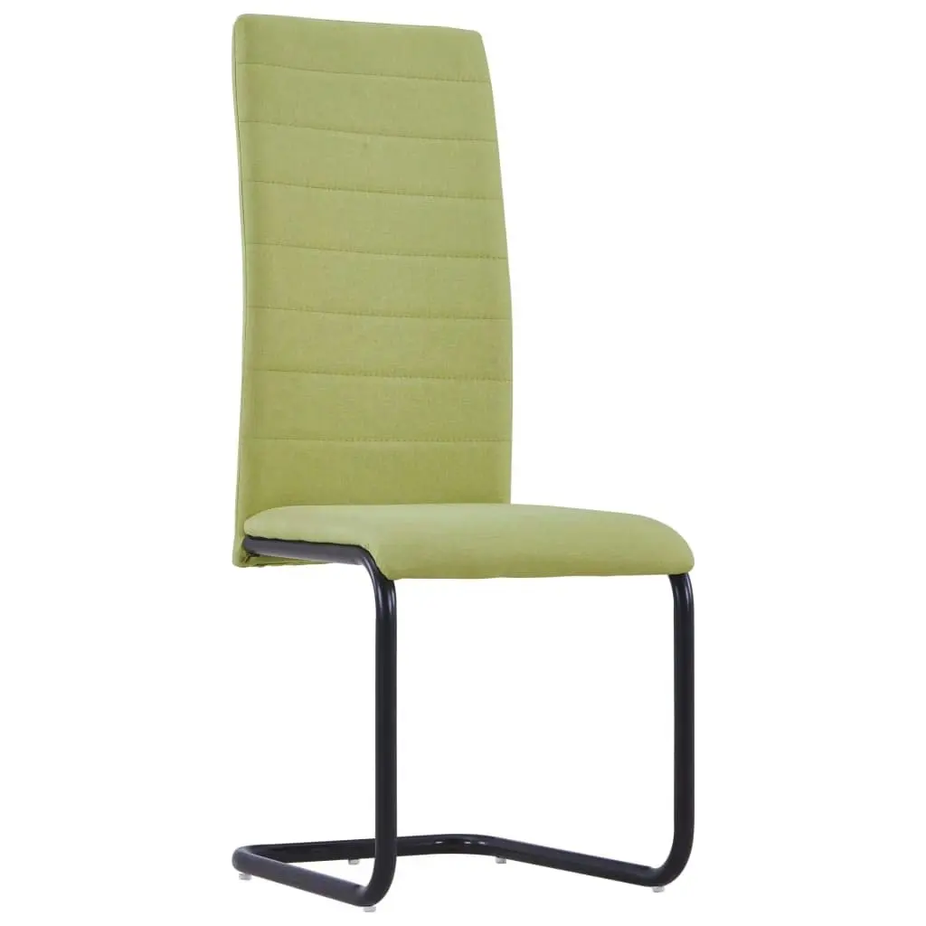 Cantilever Dining Chairs 6 pcs Green Fabric 279307