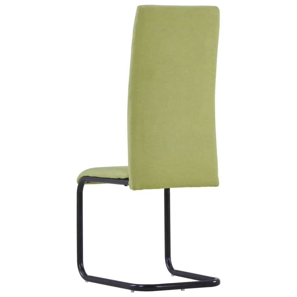 Cantilever Dining Chairs 6 pcs Green Fabric 279307