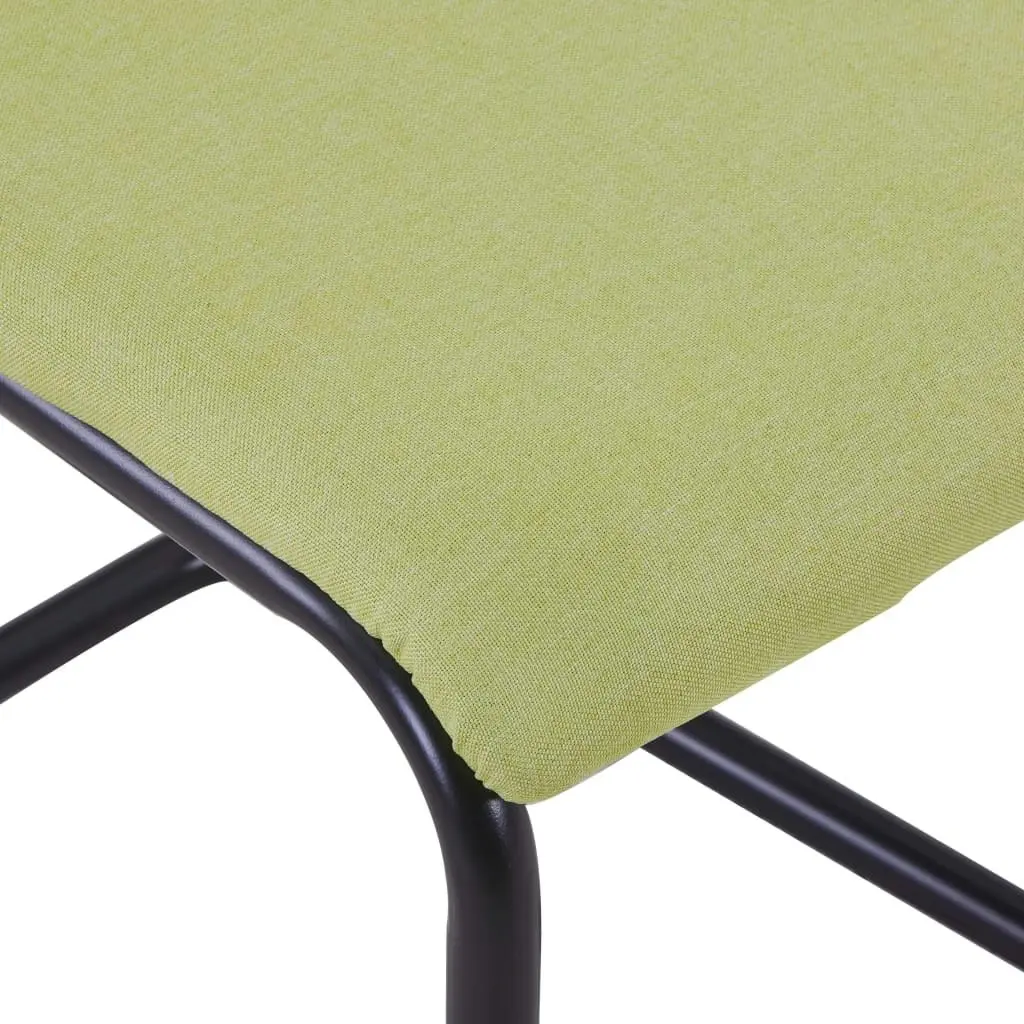 Cantilever Dining Chairs 6 pcs Green Fabric 279307