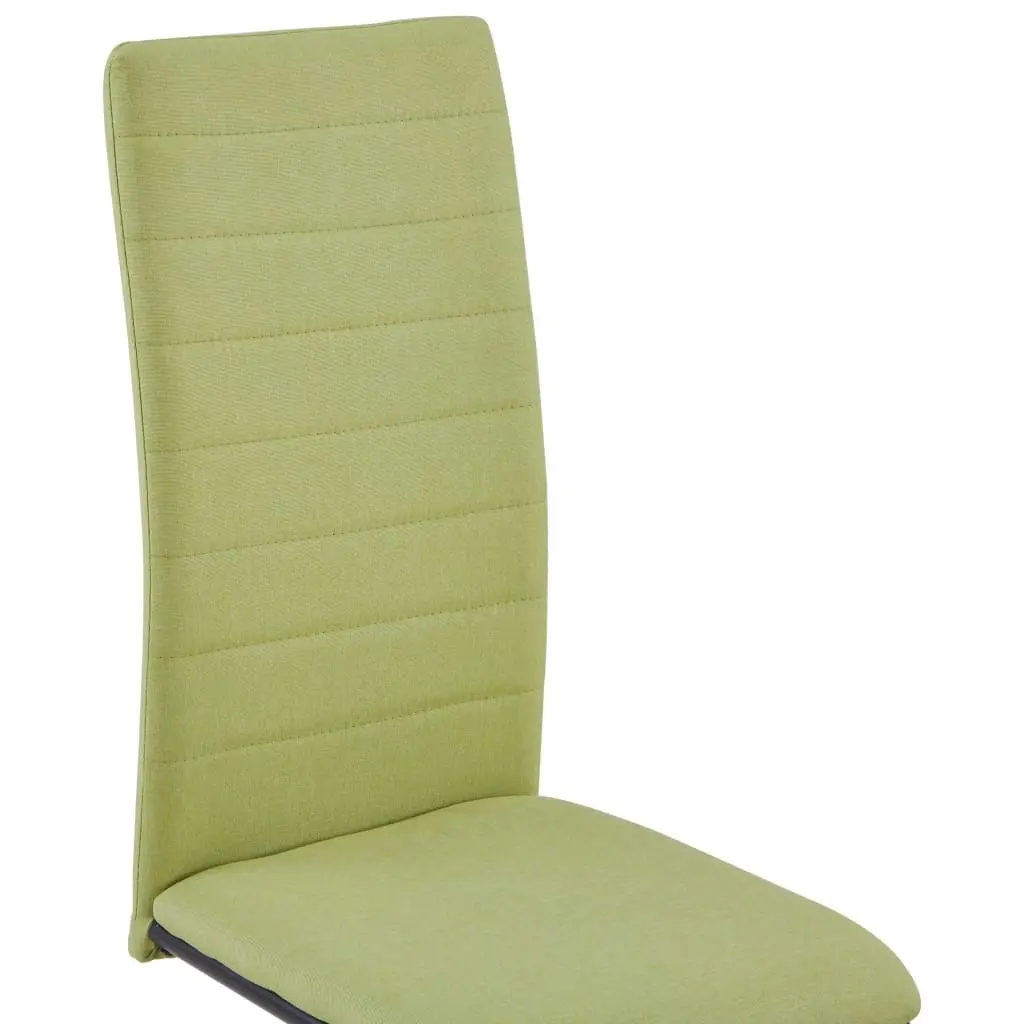 Cantilever Dining Chairs 6 pcs Green Fabric 279307