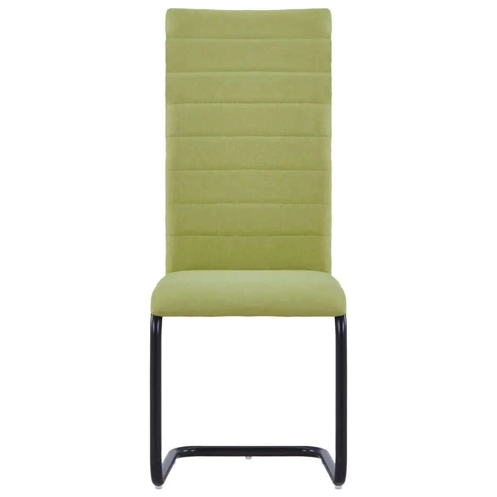 Cantilever Dining Chairs 6 pcs Green Fabric 279307