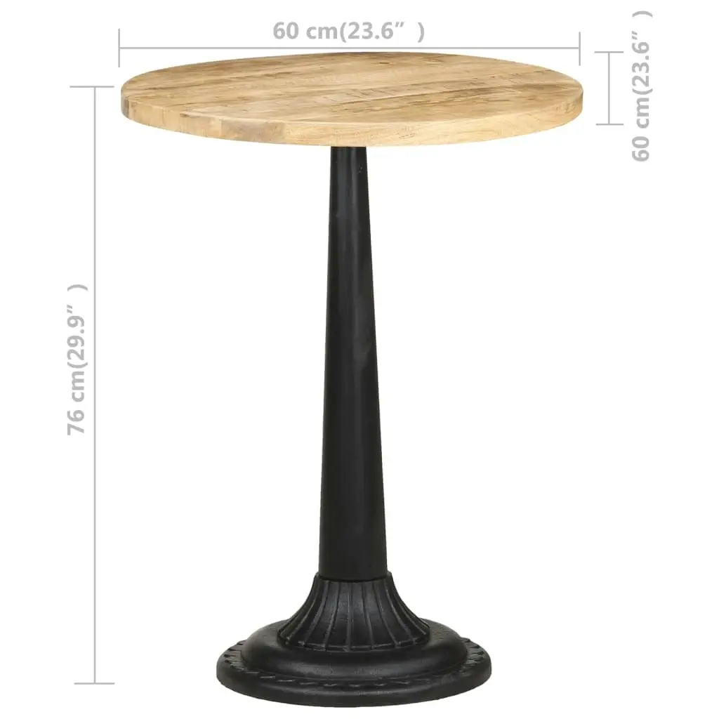 Bistro Table Ø60x76 cm Rough Mango Wood 321093