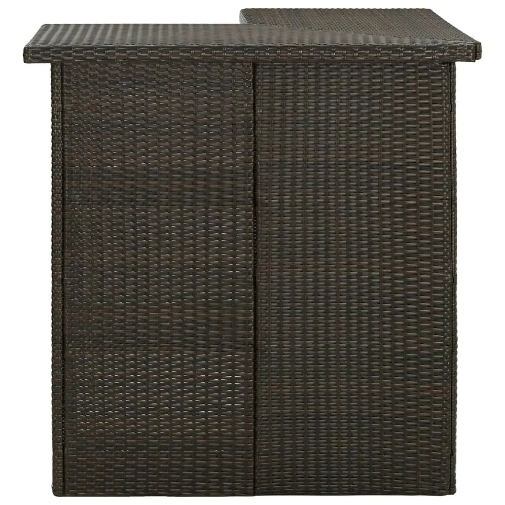 Corner Bar Table Brown 100x50x105 cm Poly Rattan 313480