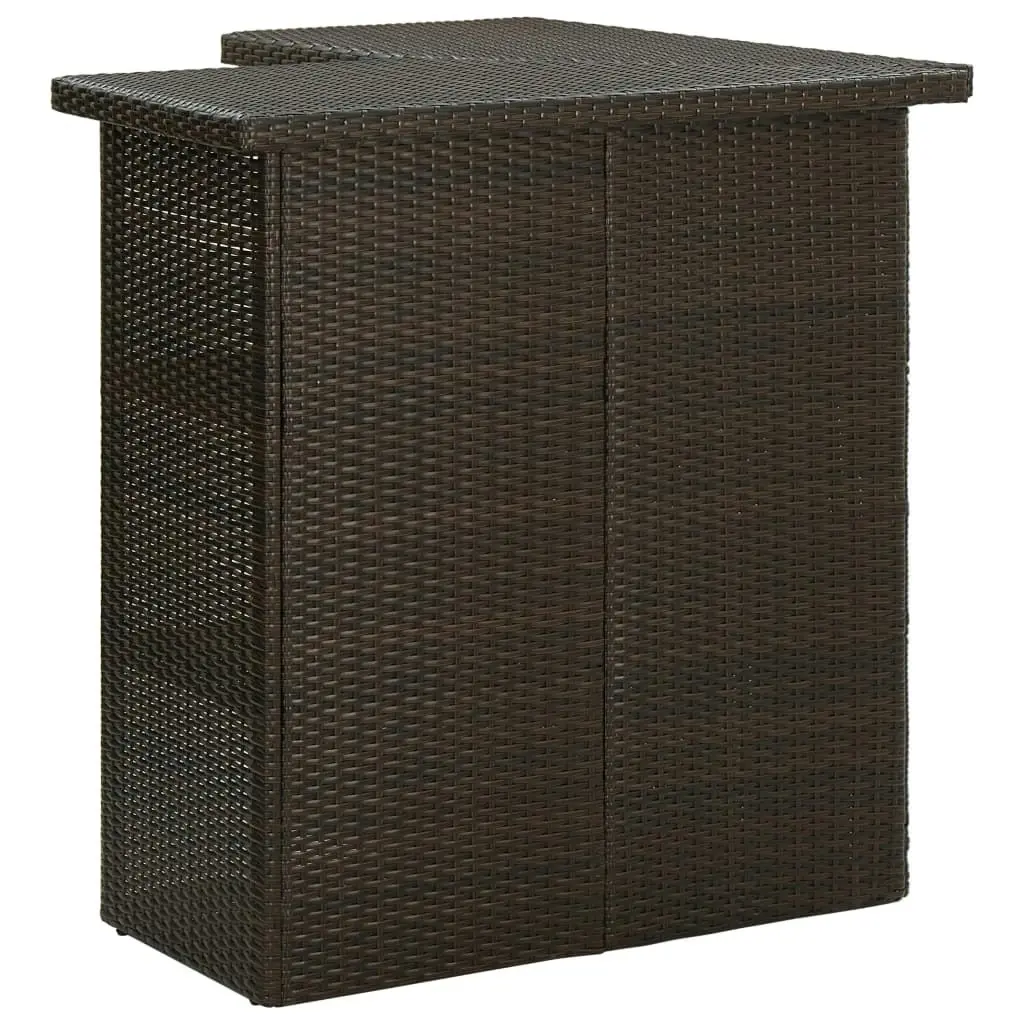 Corner Bar Table Brown 100x50x105 cm Poly Rattan 313480