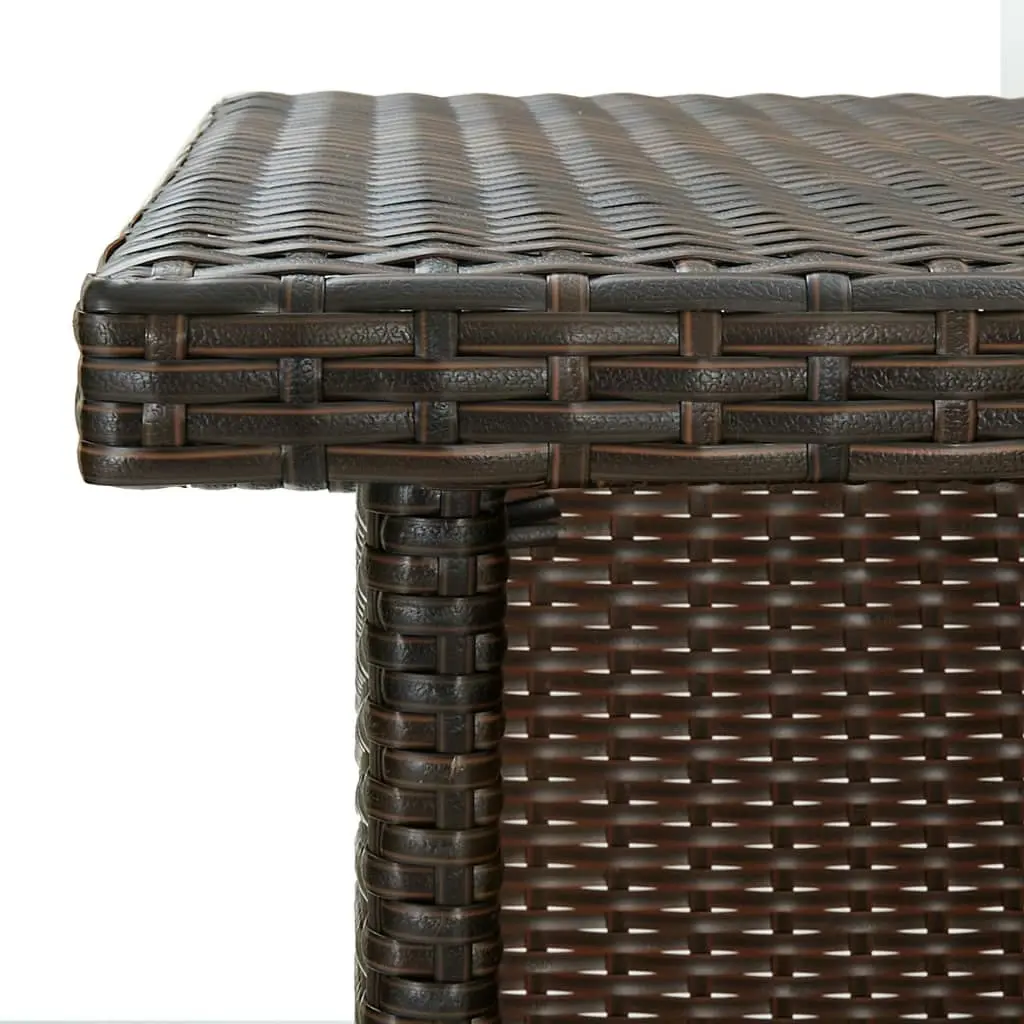 Corner Bar Table Brown 100x50x105 cm Poly Rattan 313480