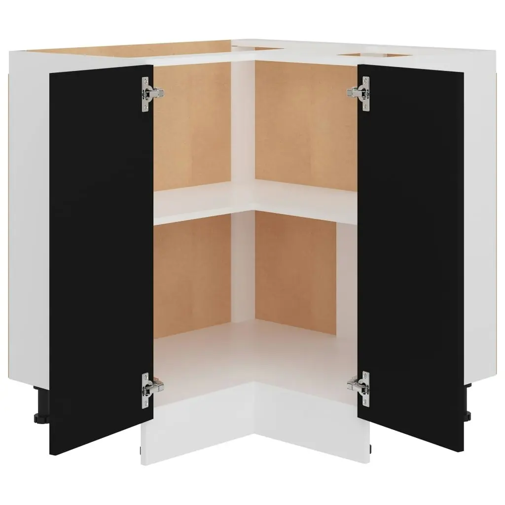 Corner Bottom Cabinet Black 75.5x75.5x81.5 cm Engineered Wood 802490