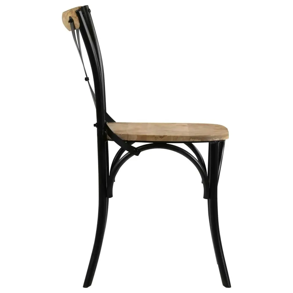 Cross Chairs 2 pcs Black Solid Mango Wood 247316