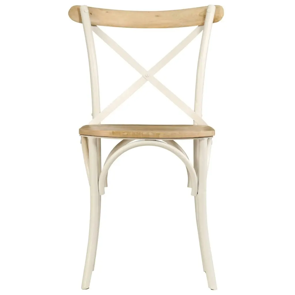 Cross Chairs 2 pcs White Solid Mango Wood 247315