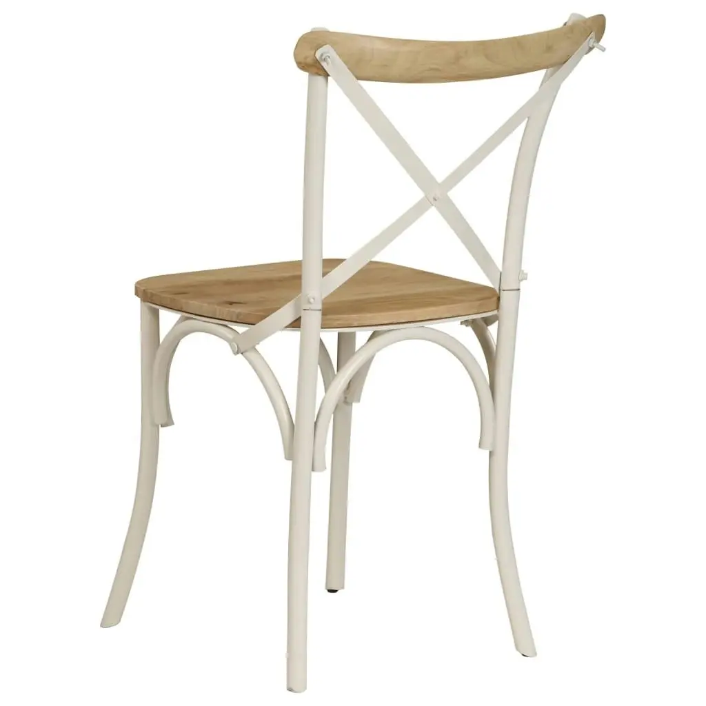 Cross Chairs 2 pcs White Solid Mango Wood 247315