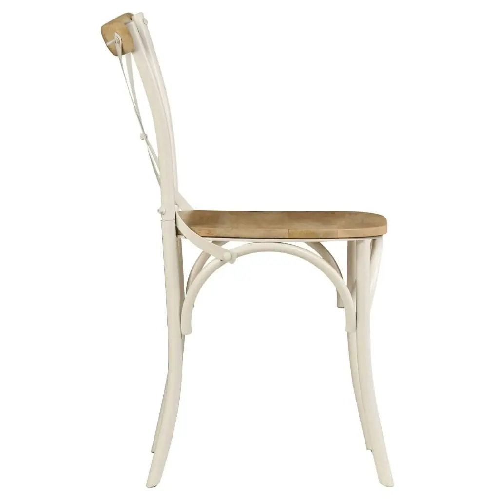 Cross Chairs 2 pcs White Solid Mango Wood 247315