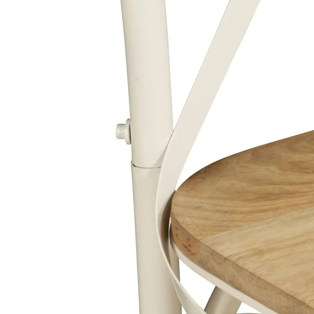 Cross Chairs 2 pcs White Solid Mango Wood 247315