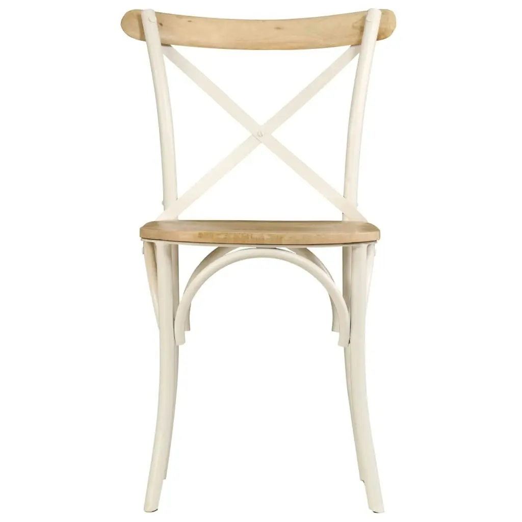 Cross Chairs 4 pcs White Solid Mango Wood 278771