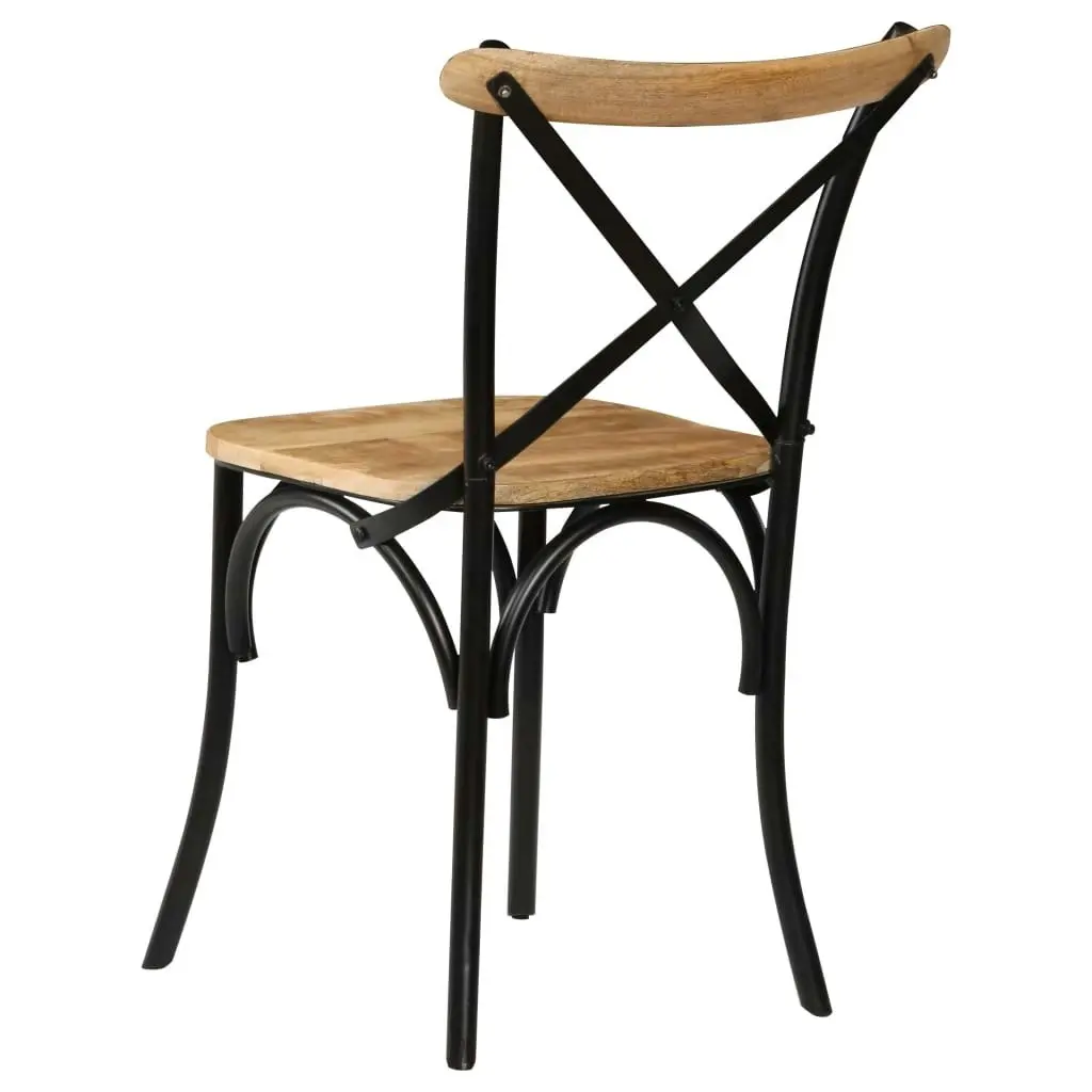 Cross Chairs 6 pcs Black Solid Mango Wood 278774