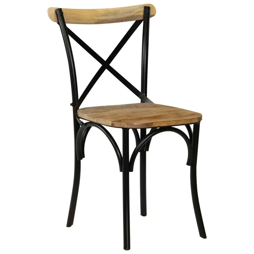 Cross Chairs 6 pcs Black Solid Mango Wood 278774