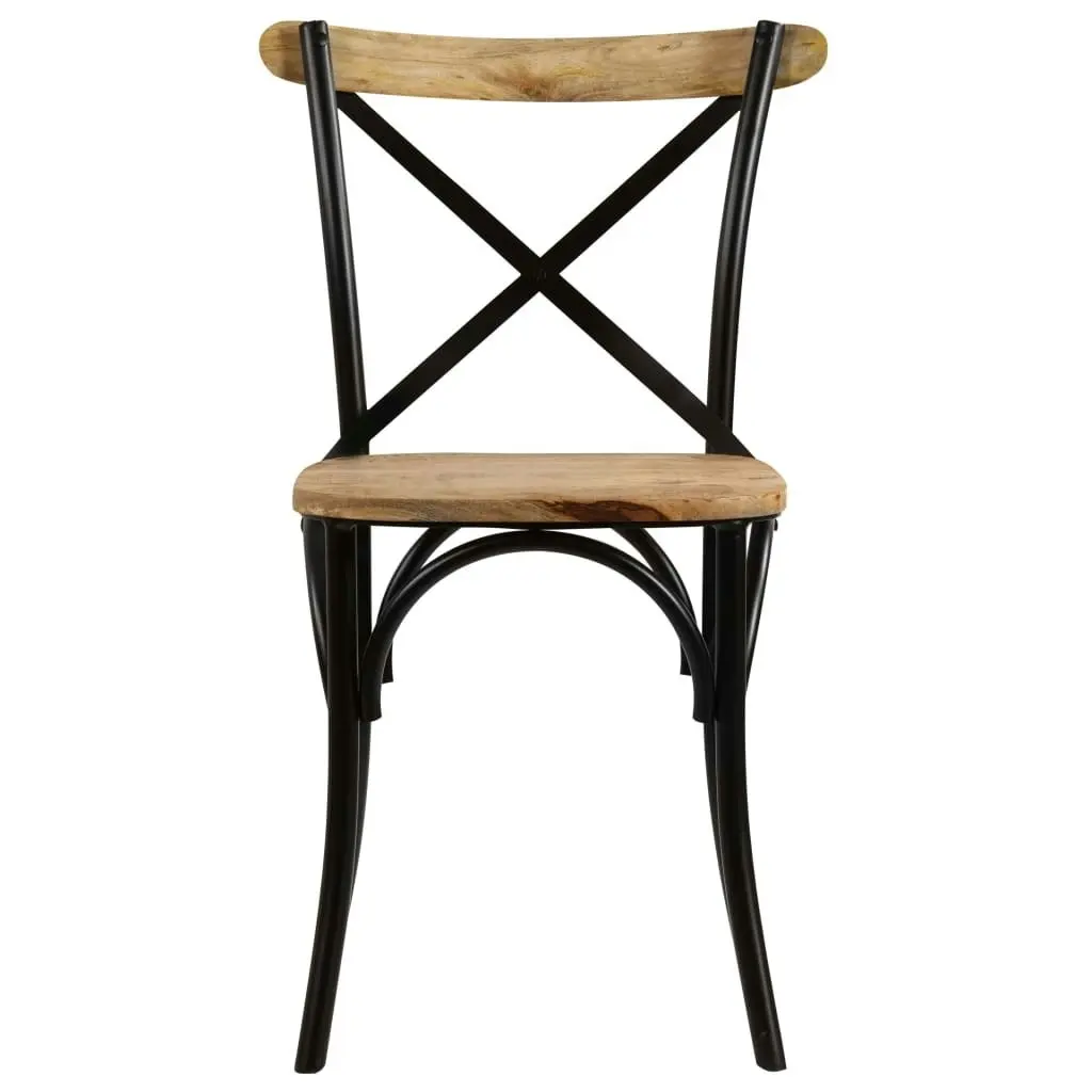 Cross Chairs 6 pcs Black Solid Mango Wood 278774