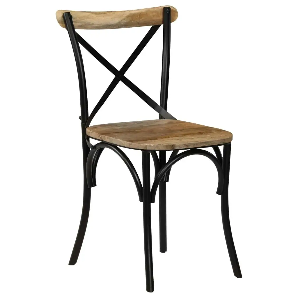 Cross Chairs 4 pcs Black Solid Mango Wood 278773