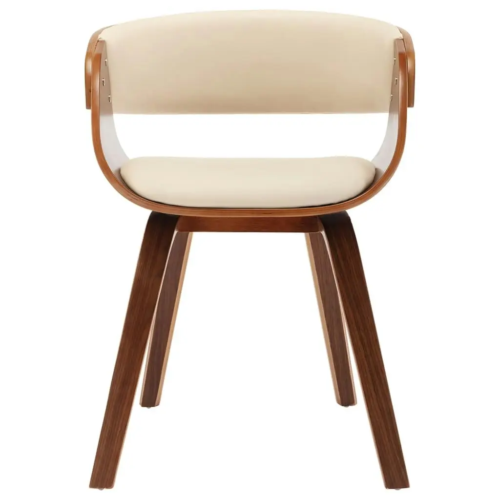 Dining Chair Cream Bent Wood and Faux Leather 283110