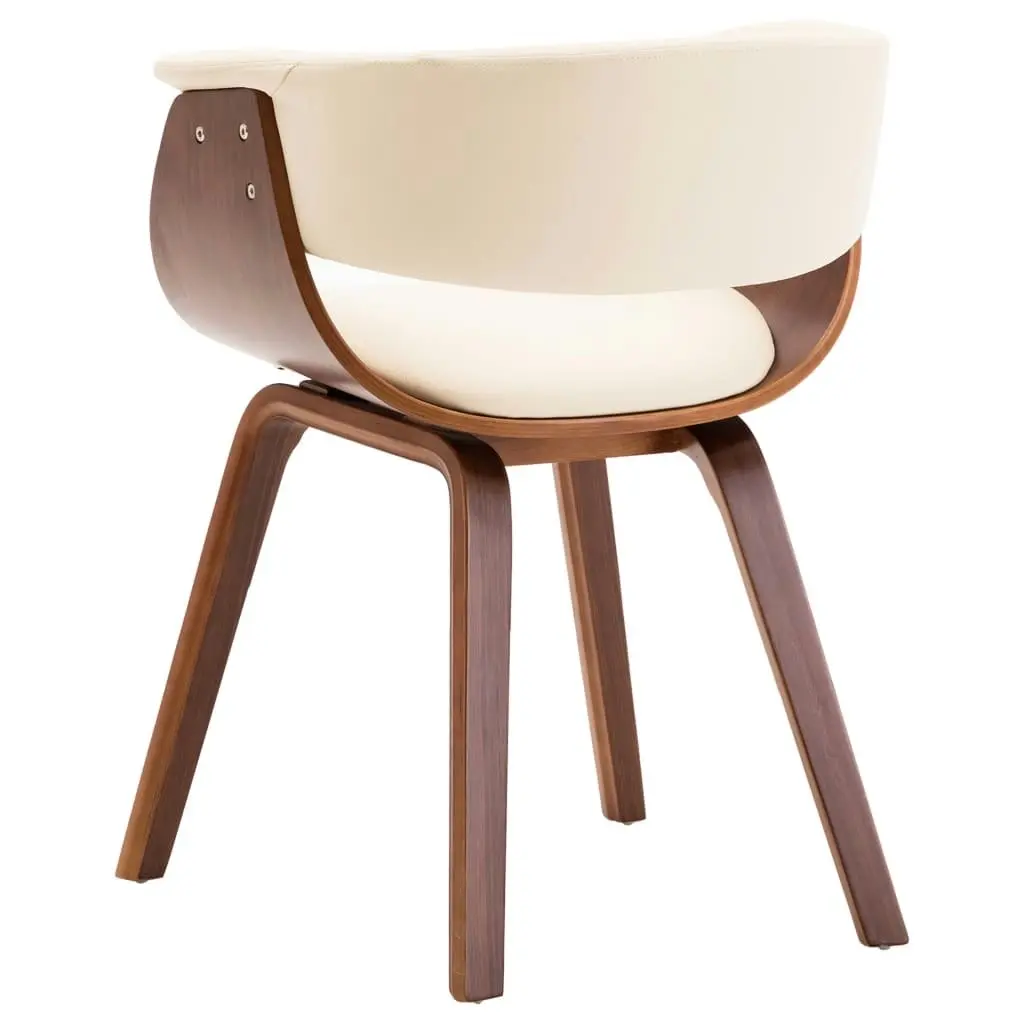 Dining Chair Cream Bent Wood and Faux Leather 283128