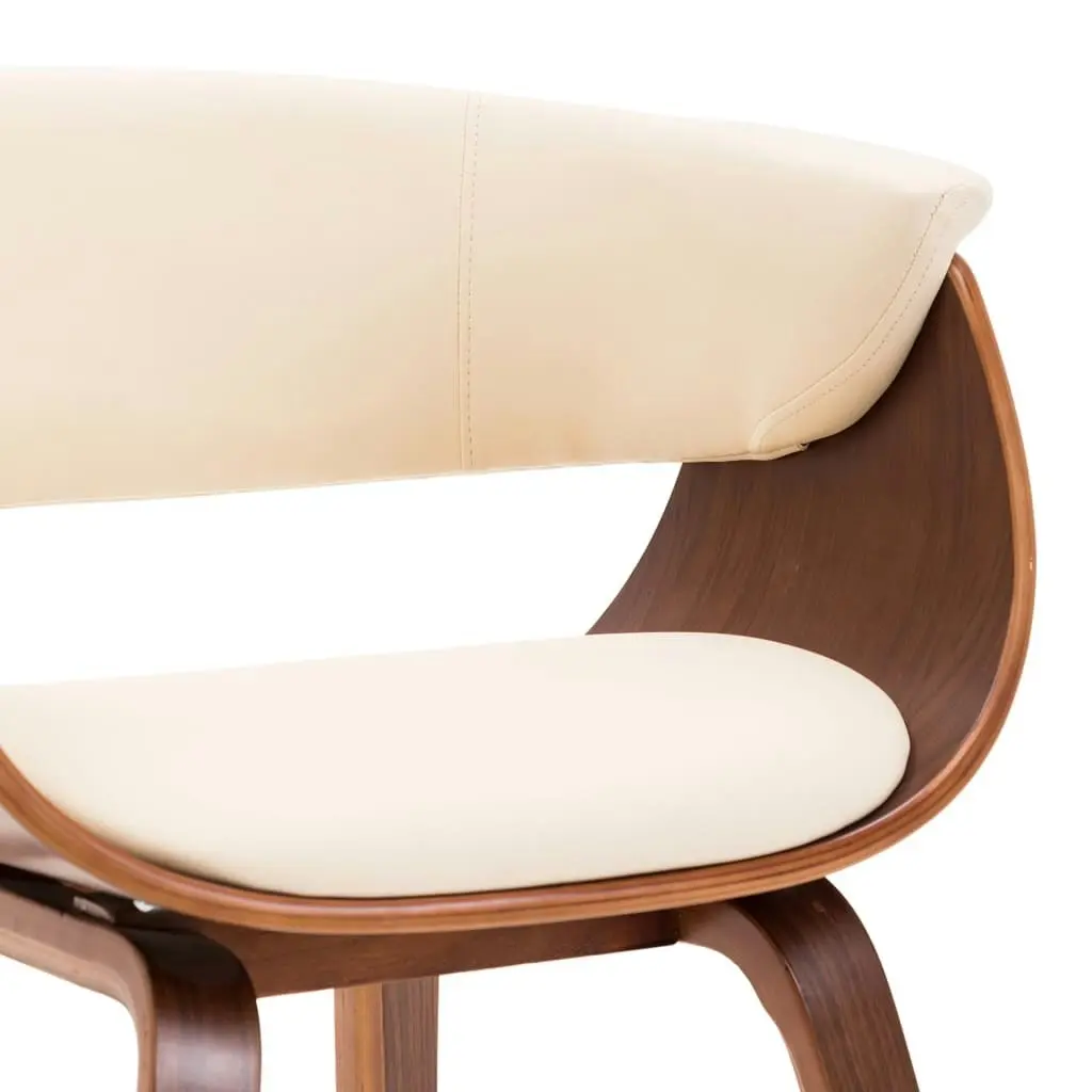 Dining Chair Cream Bent Wood and Faux Leather 283128